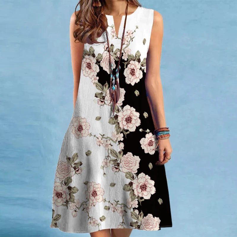 2024 European and American Cross Border Women's V-neck Dress 8185-30