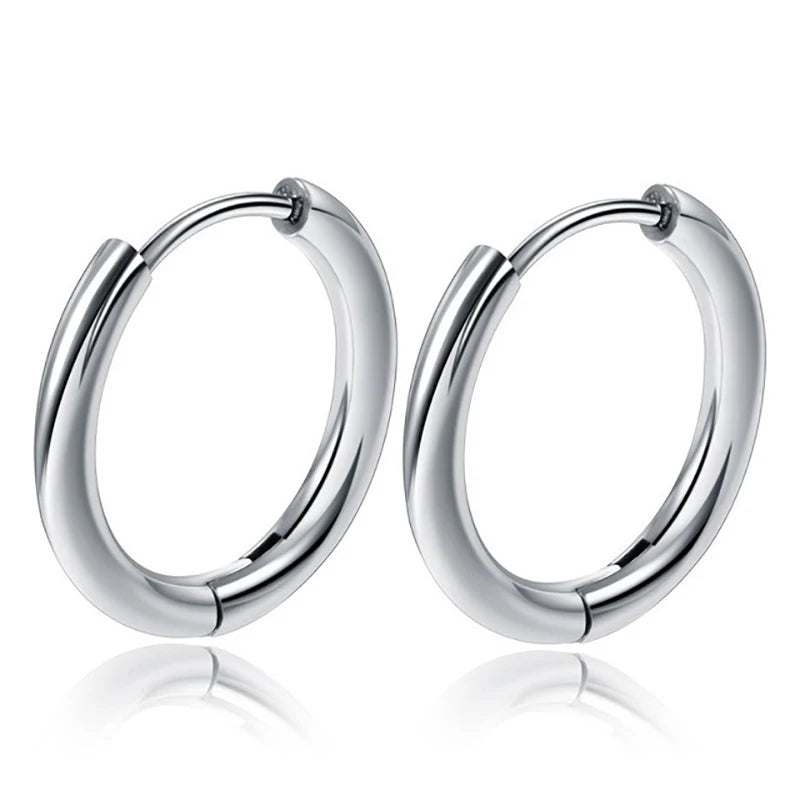 Classic Stainless Steel Hoop Earrings Set for Men and Women 2024