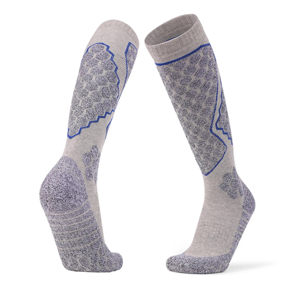 Men Cotton Ski Socks Thick Terry Knee High Warm Outdoor
