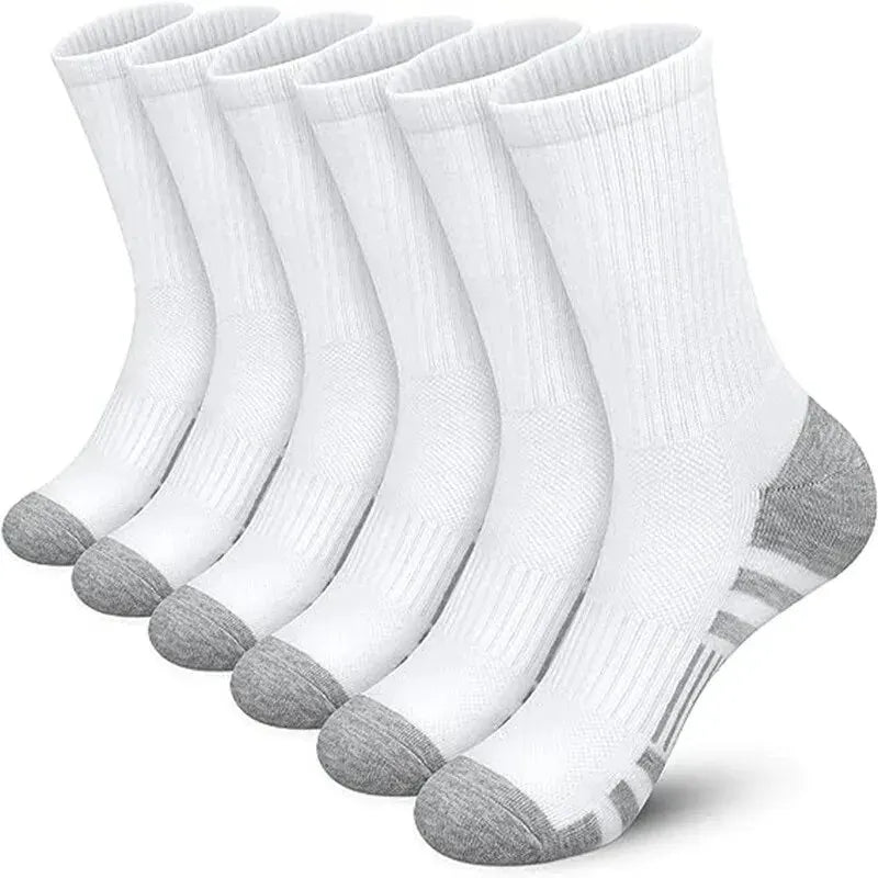 6 or 12 Pairs Men's Outdoor Gym Socks Soft Comfortable Ground-Grip Football Crew Socks Large Size