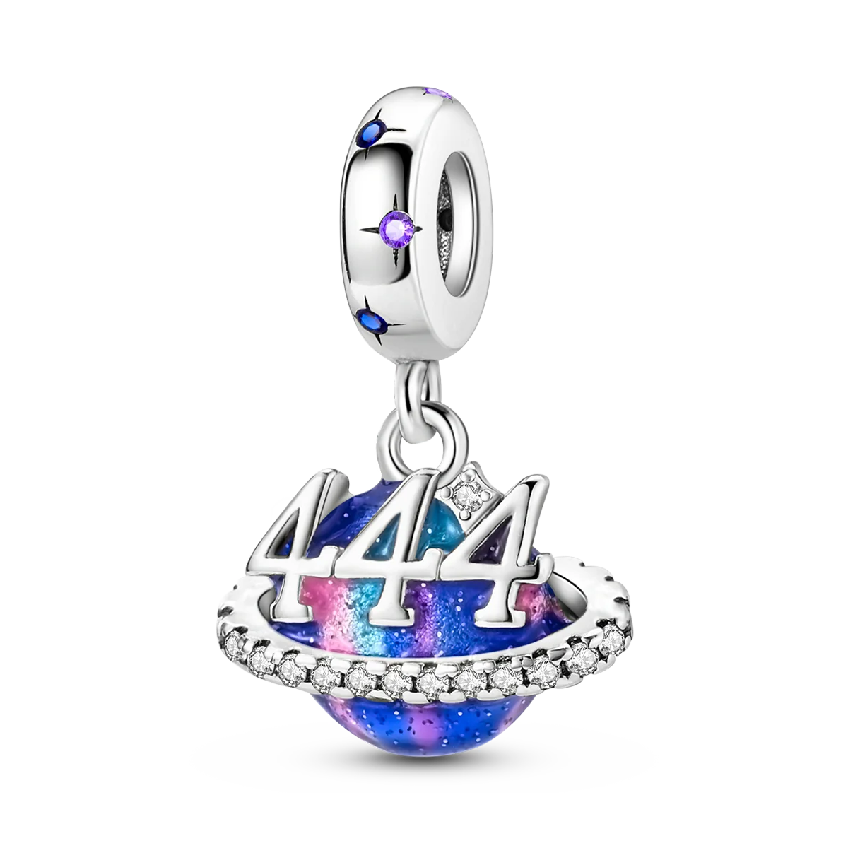Silver Plated Eternal Symbol Charms with Luminous Star Beads and Love Dangle Safety Chain for DIY Jewelry