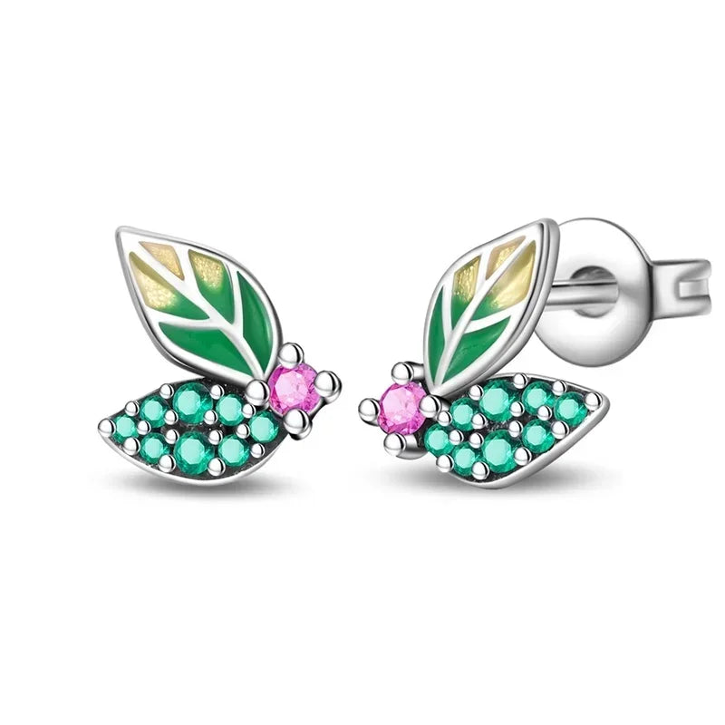 925 Sterling Silver Tulip Hoop Earrings with Dragonfly Firefly Bow Shell Conch and Turtle Designs Fine Jewelry Gifts for Women