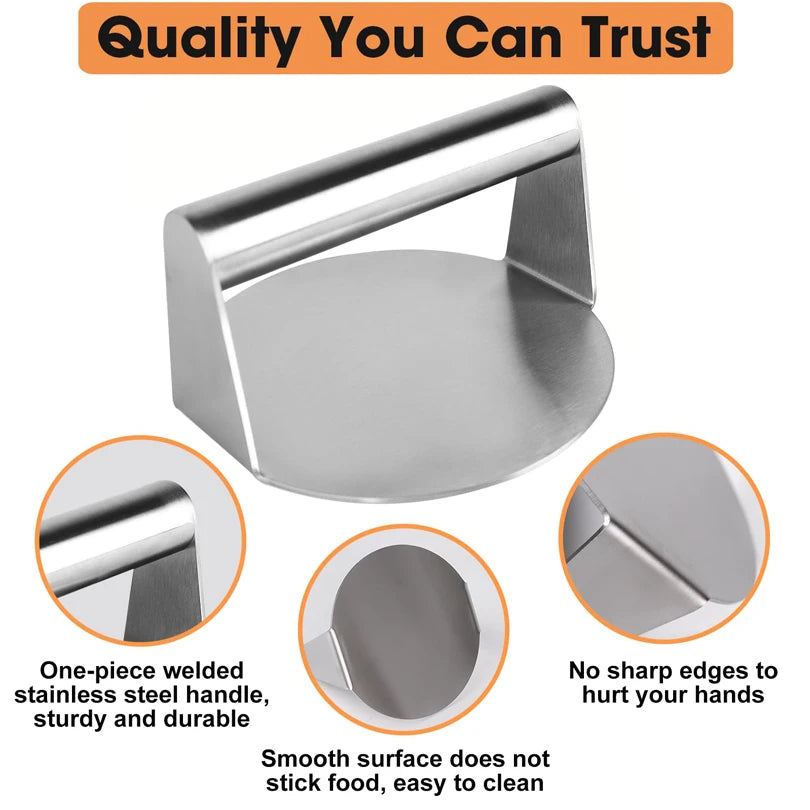 Stainless Steel Smash Burger Press for Perfect Patties Kitchen Accessory Burger Press