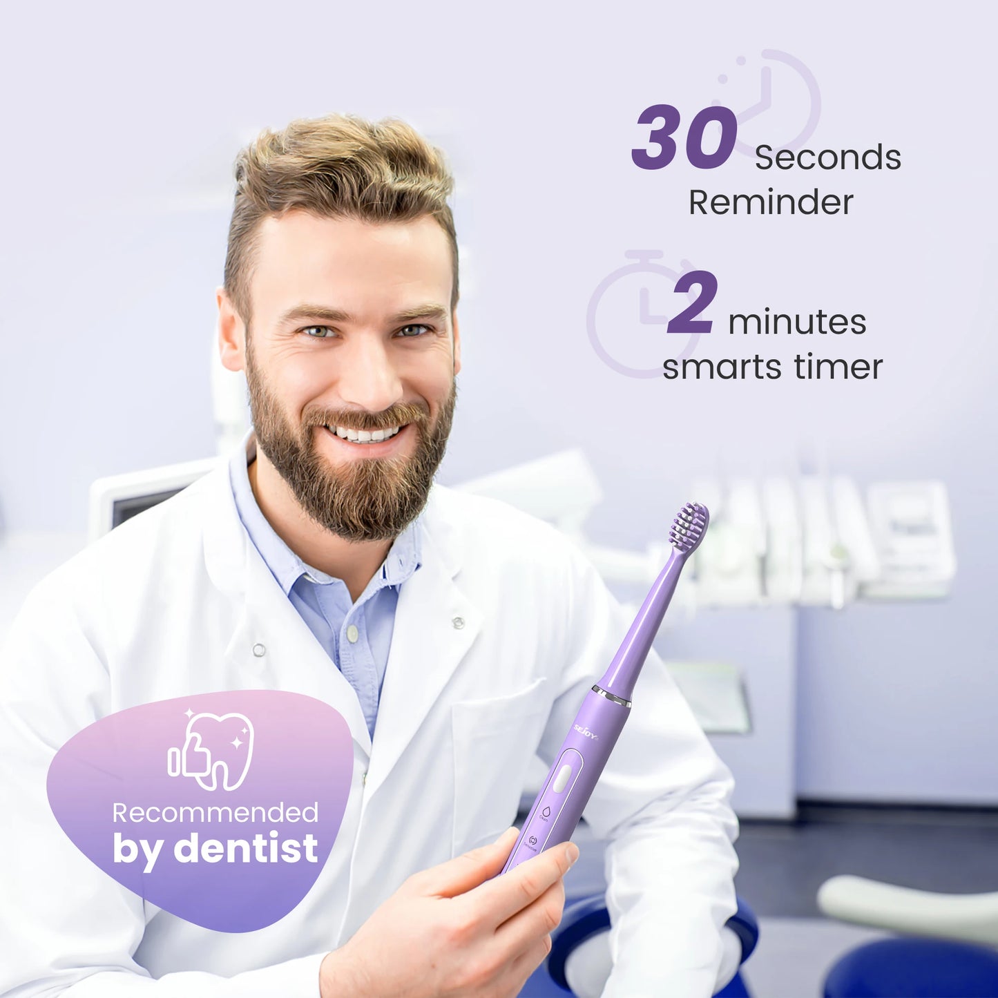 SEJOY Oral Cleaning Sonic Electric Toothbrush IPX7 3 Modes