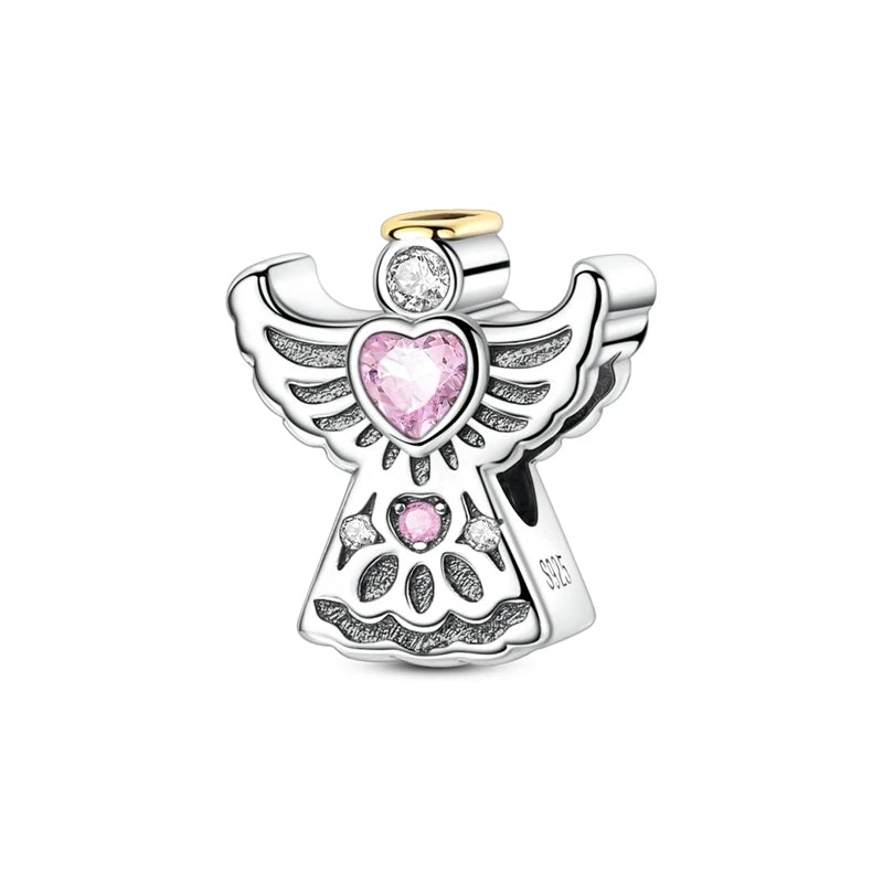 925 Sterling Silver Love Starry Sky Cat Paw Charms Beads