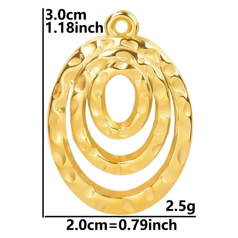 4Pcs Lot Stainless Steel Geometric Hammered Heart Dangle Charms for DIY Jewelry Making S1269-G