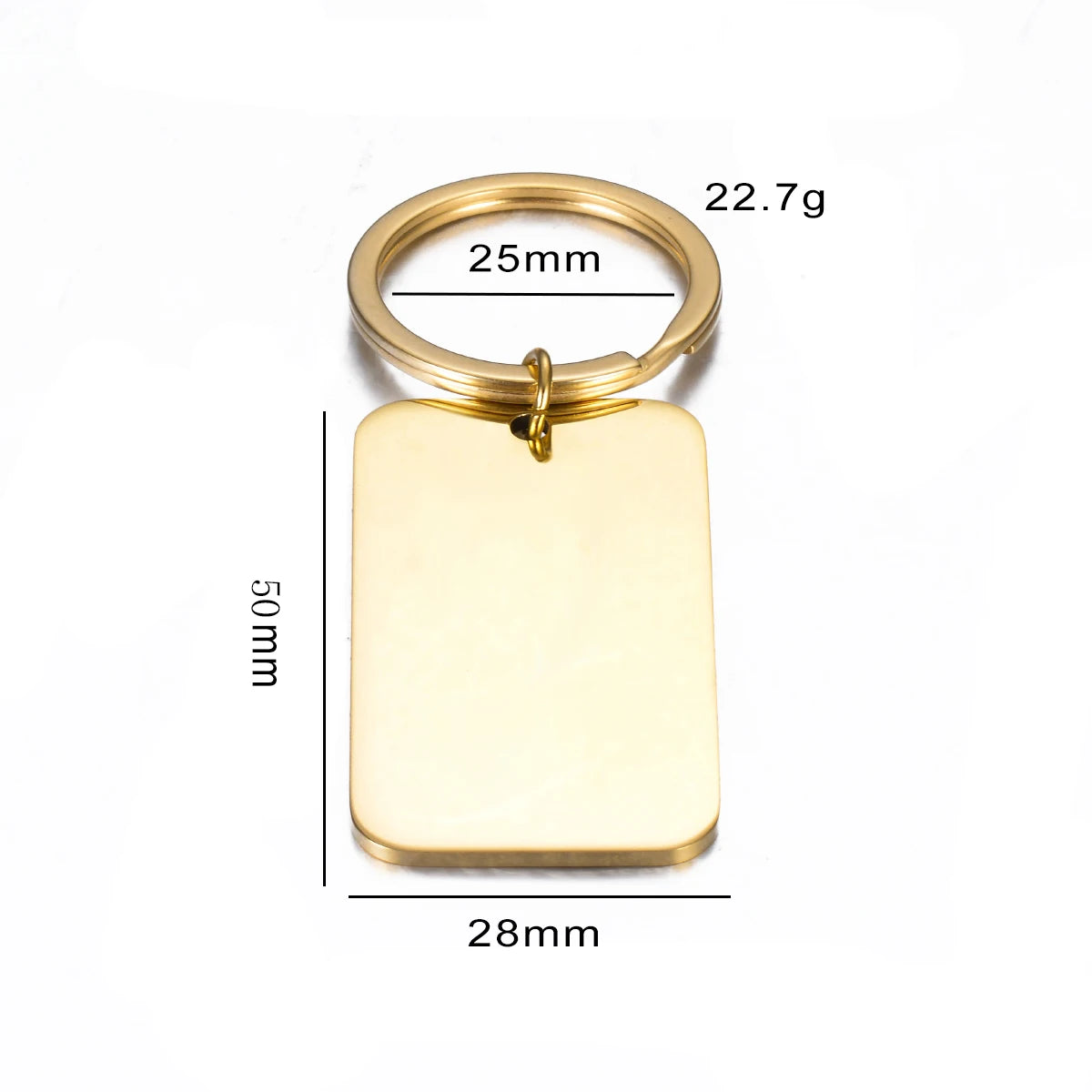 Stainless Steel Rectangle Blank ID Dog Tag Keychain Set for Custom Logo Jewelry Making