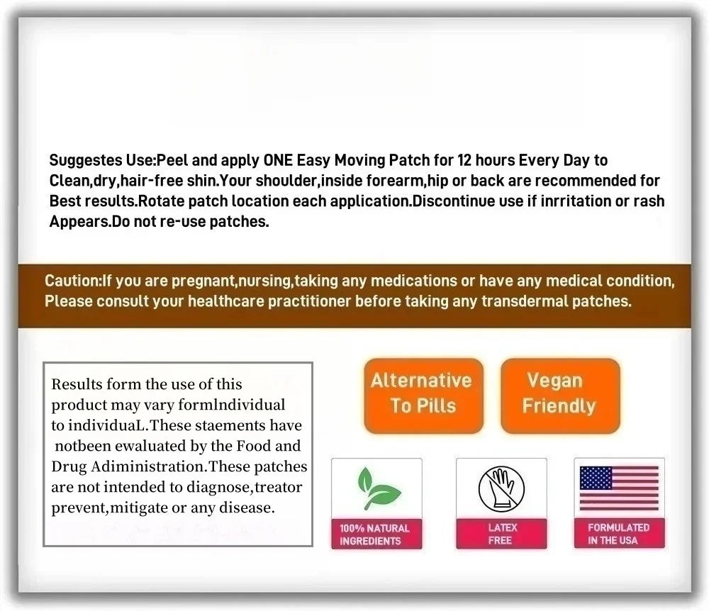Male Performance Transdermal Patches 30 Count Natural Testosterone Booster With L-Arginine Ginkgo Biloba Tribulus