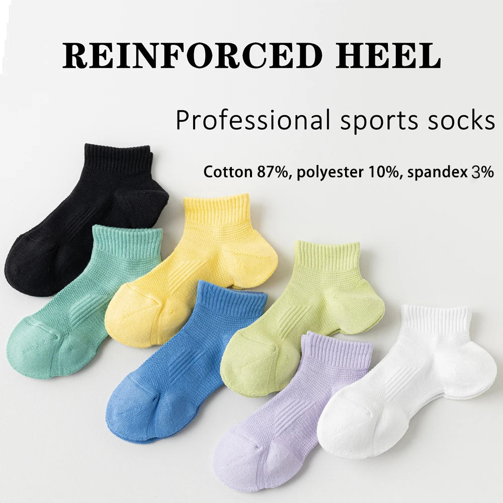 3 Pairs Dopamine Color Womens Breathable Running Socks