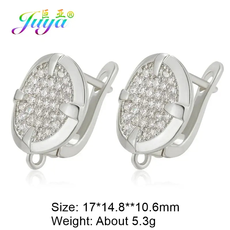 Juya 18K Gold Plated Earwire Hooks for DIY Fashion Jewelry White Gold 15