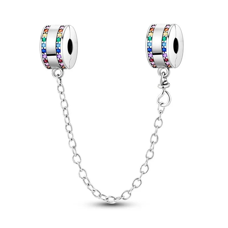 Sterling Silver Four-Leaf Clover Charm Bracelet for Women B2414diao