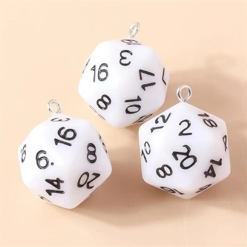 Vibrant 3D Dice Charms Set for DIY Jewelry Making and Creative Accessories