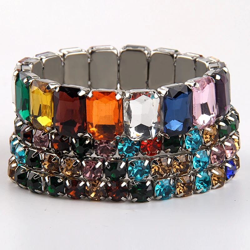 Bohemian Chic Colorful Glass Beaded Stackable Bracelets Set for Women