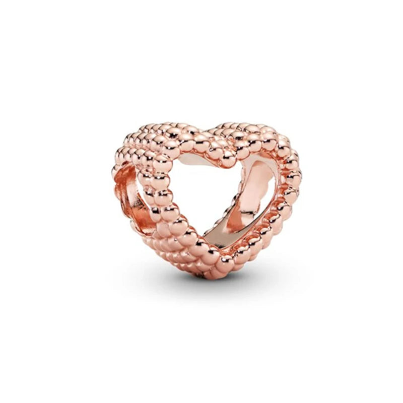 Sparkling Rose Gold Family Tree & Flower Charm Bead for European Silver Bracelet YY0230