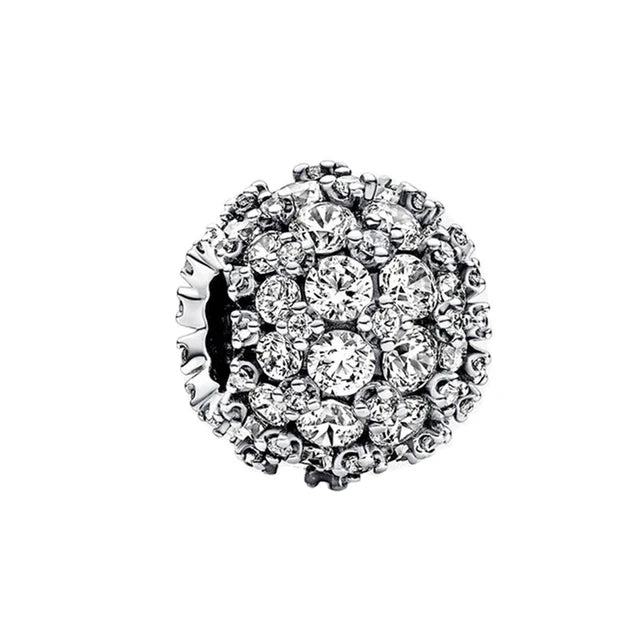Sparkling Snowflake Sun Lightning Dangle Charm Bead 925