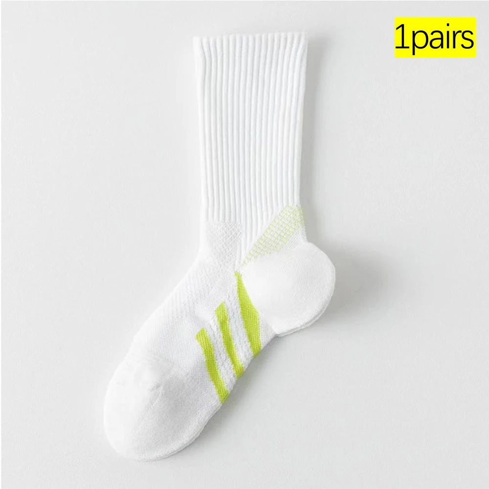 Women Mid Calf Arch Support Cushioned Sports Socks For Tennis