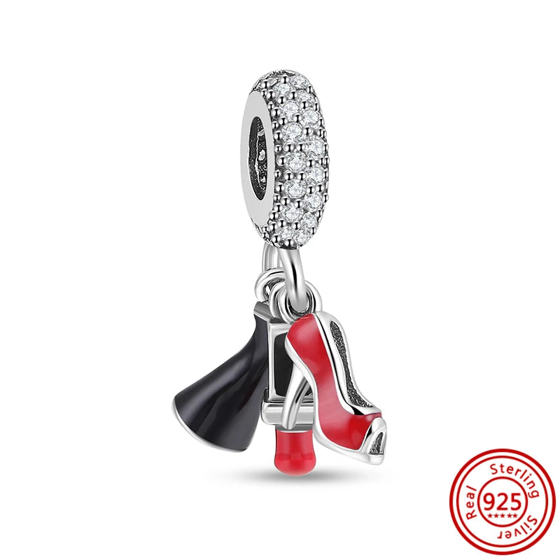 925 Sterling Silver Travel-Themed Charm Beads for Bracelets RS161