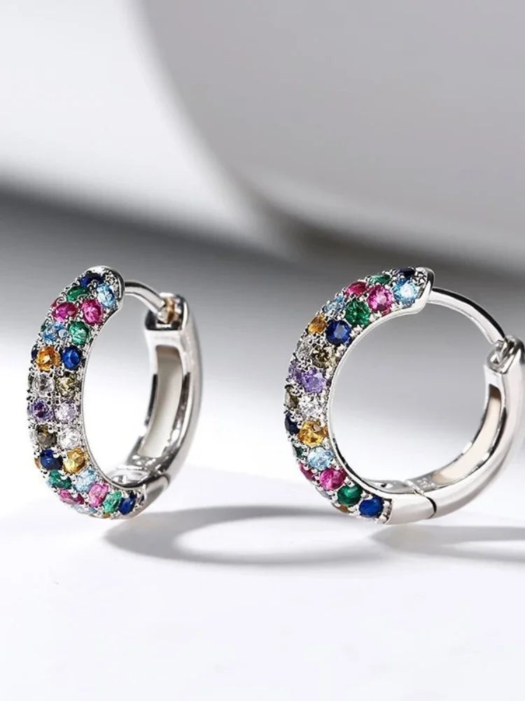 Colorful Crystal Round Earrings Fashion Jewelry for Every Occasion