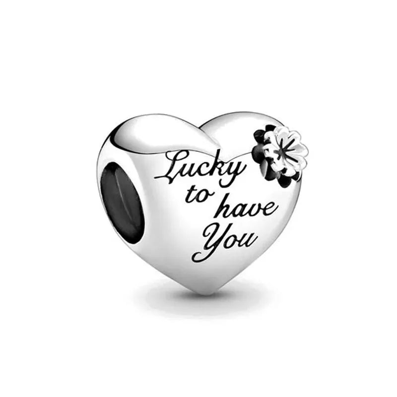 Grandma Heart Niece Family Tree Charms Bead for DIY European 925 Silver Charm Bracelet Necklace Jewelry for Women