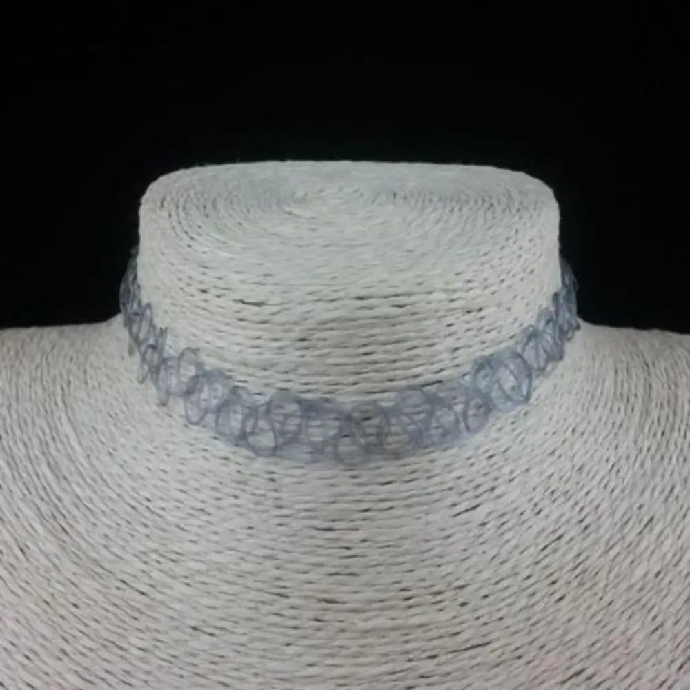 Vintage Gothic Elastic Tattoo Choker Necklace Retro Braided Fish Thread Jewelry