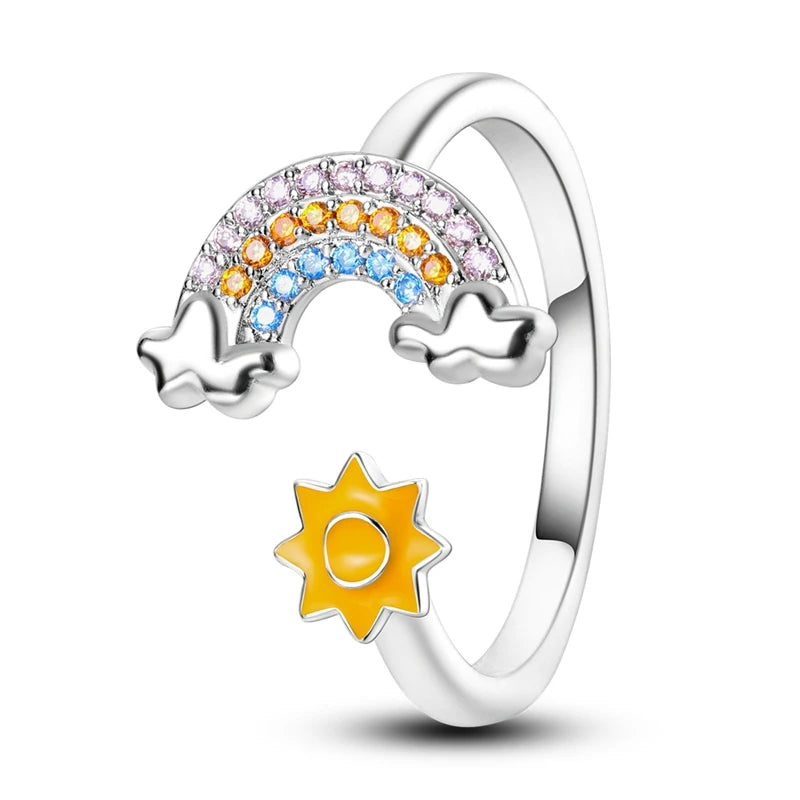 Zircon Diamond 925 Sterling Silver Women's Ring Elegant Fine Jewelry KTR094