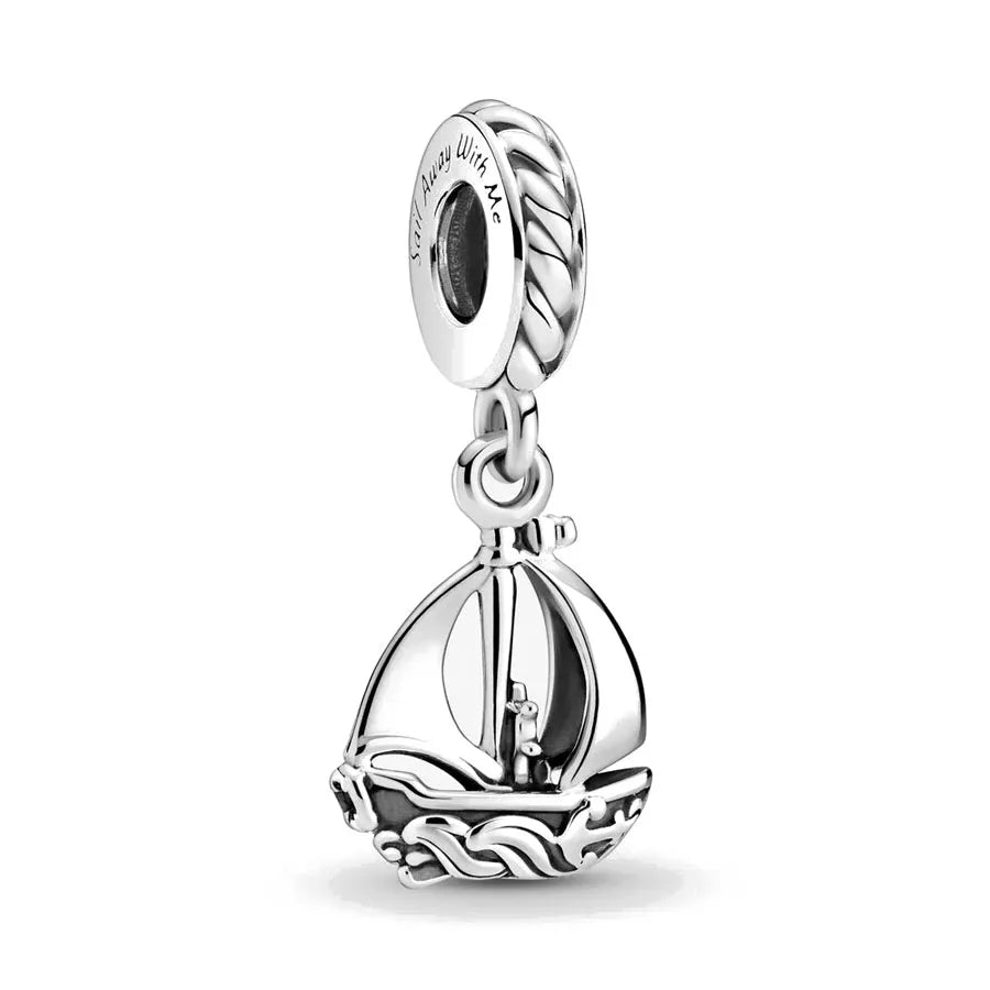 European 925 Sterling Silver Daisy Flower Fish Flag Pendant Bead Charm for Women's Bracelet and Necklace Jewelry