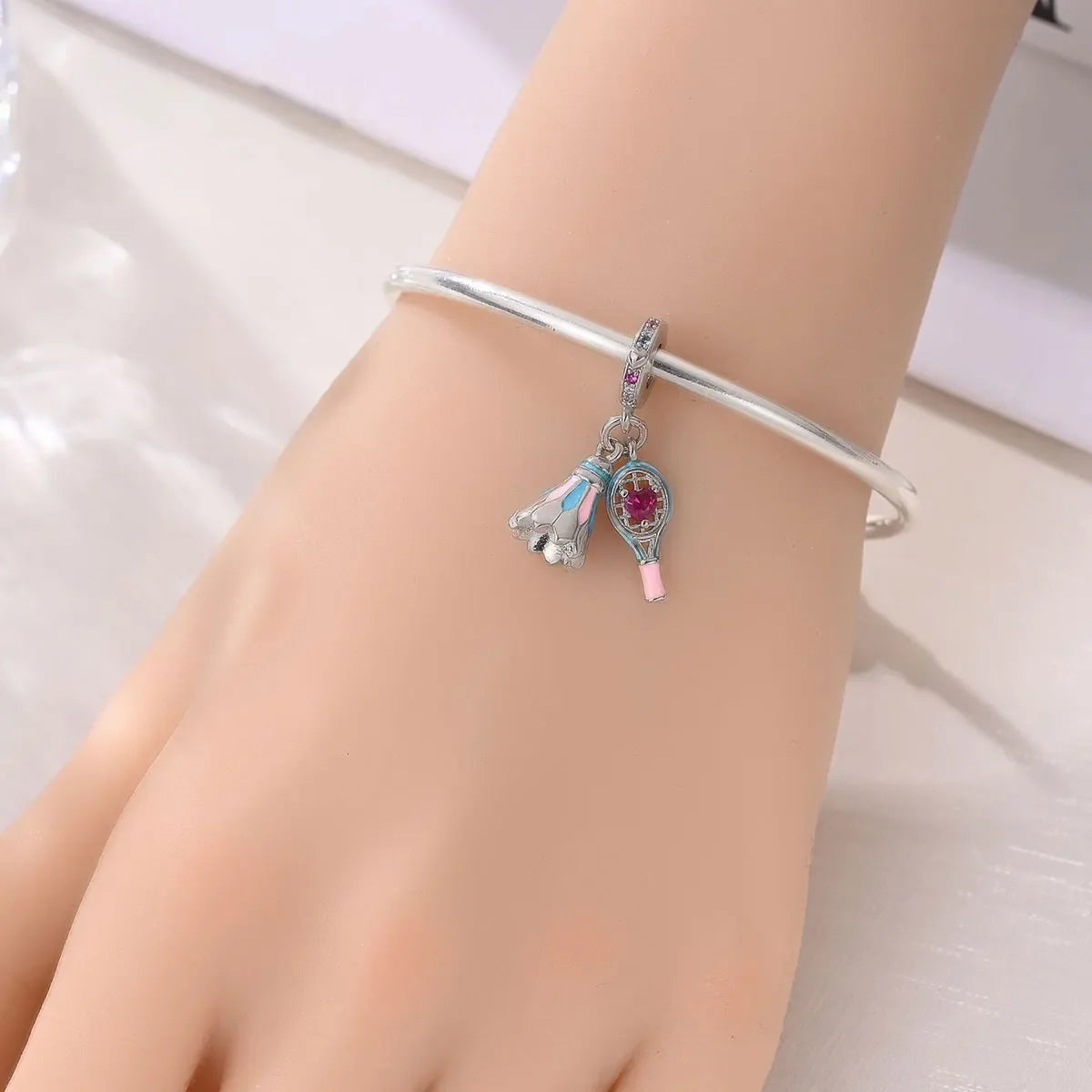 Original 925 Sterling Silver Sports Ball Charms Earrings Beads Pendants for Bracelet Necklace Jewelry Gift