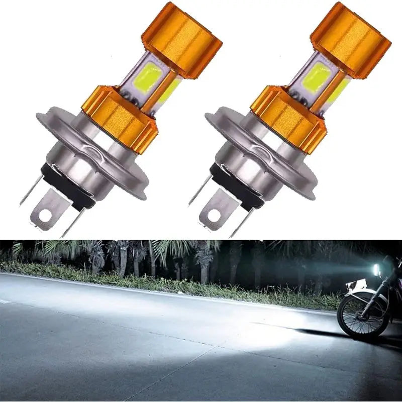 H4 BA20D 12W 3COB Motorcycle Headlight 3000LM 6000K