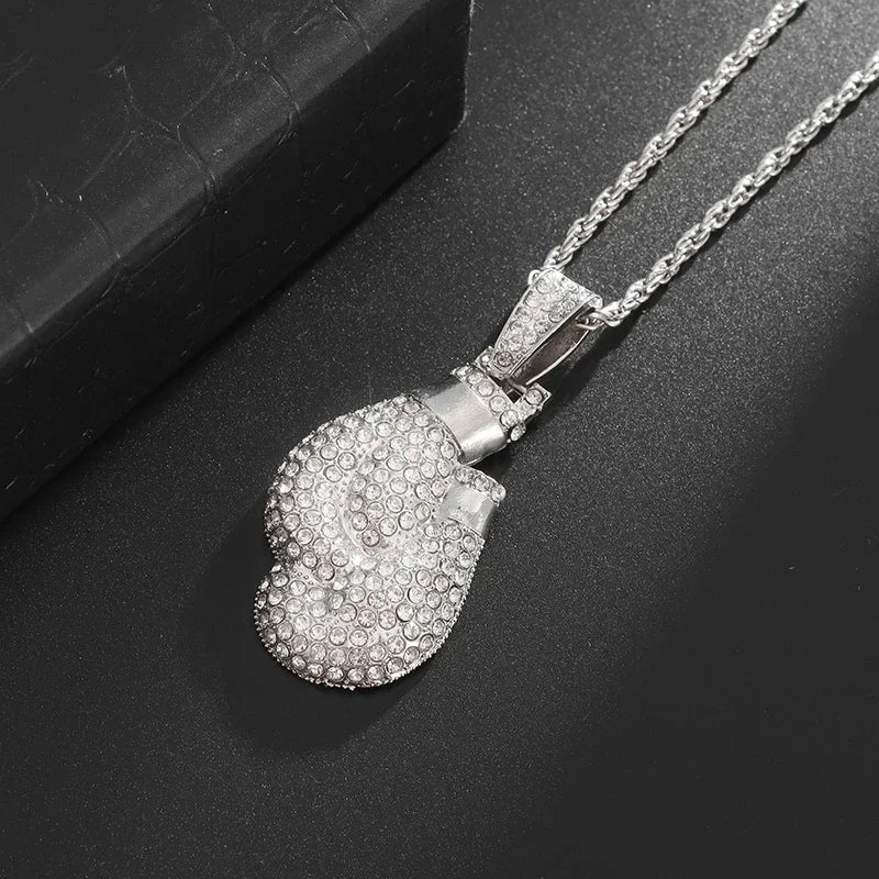 Cubic Zirconia Hip Hop XO Pendant Necklace for Men and Women