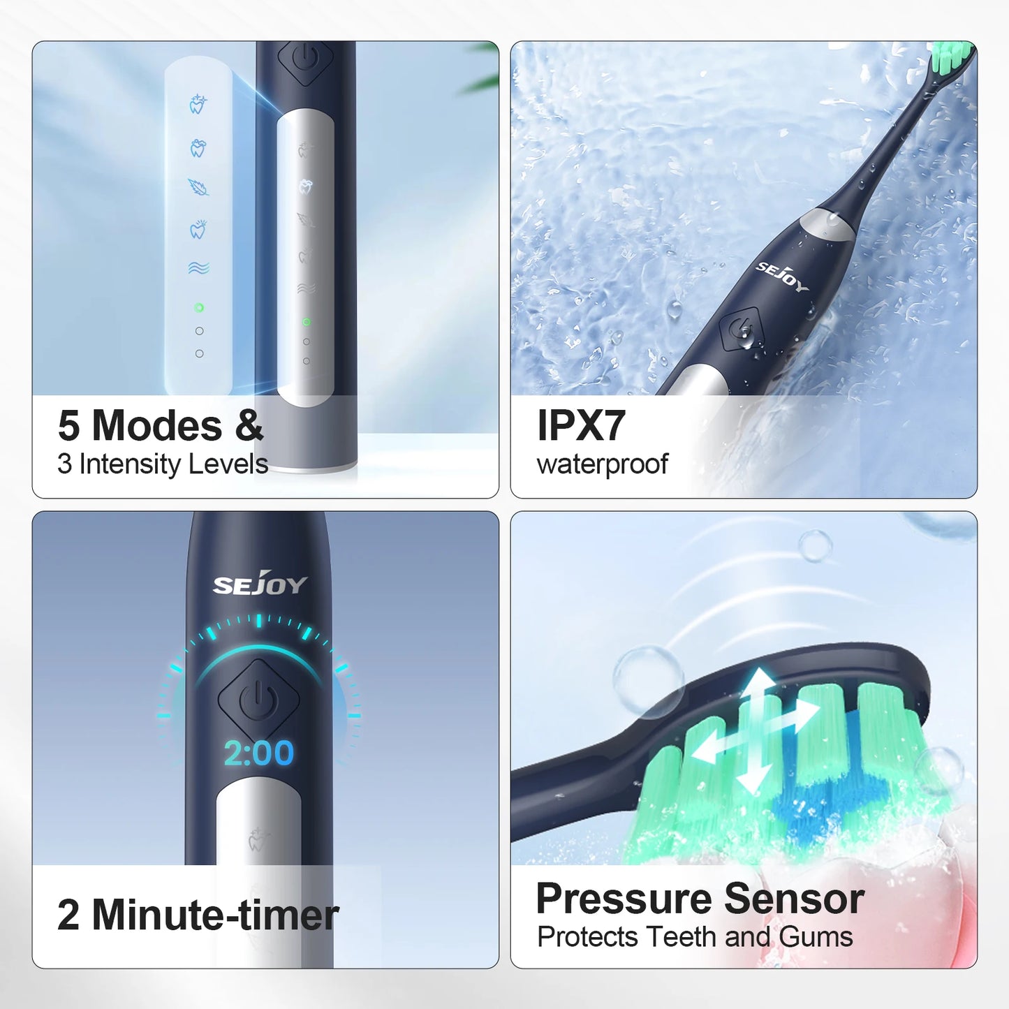 SEJOY Sonic Electric Toothbrush JS10 5 Modes Smart Care