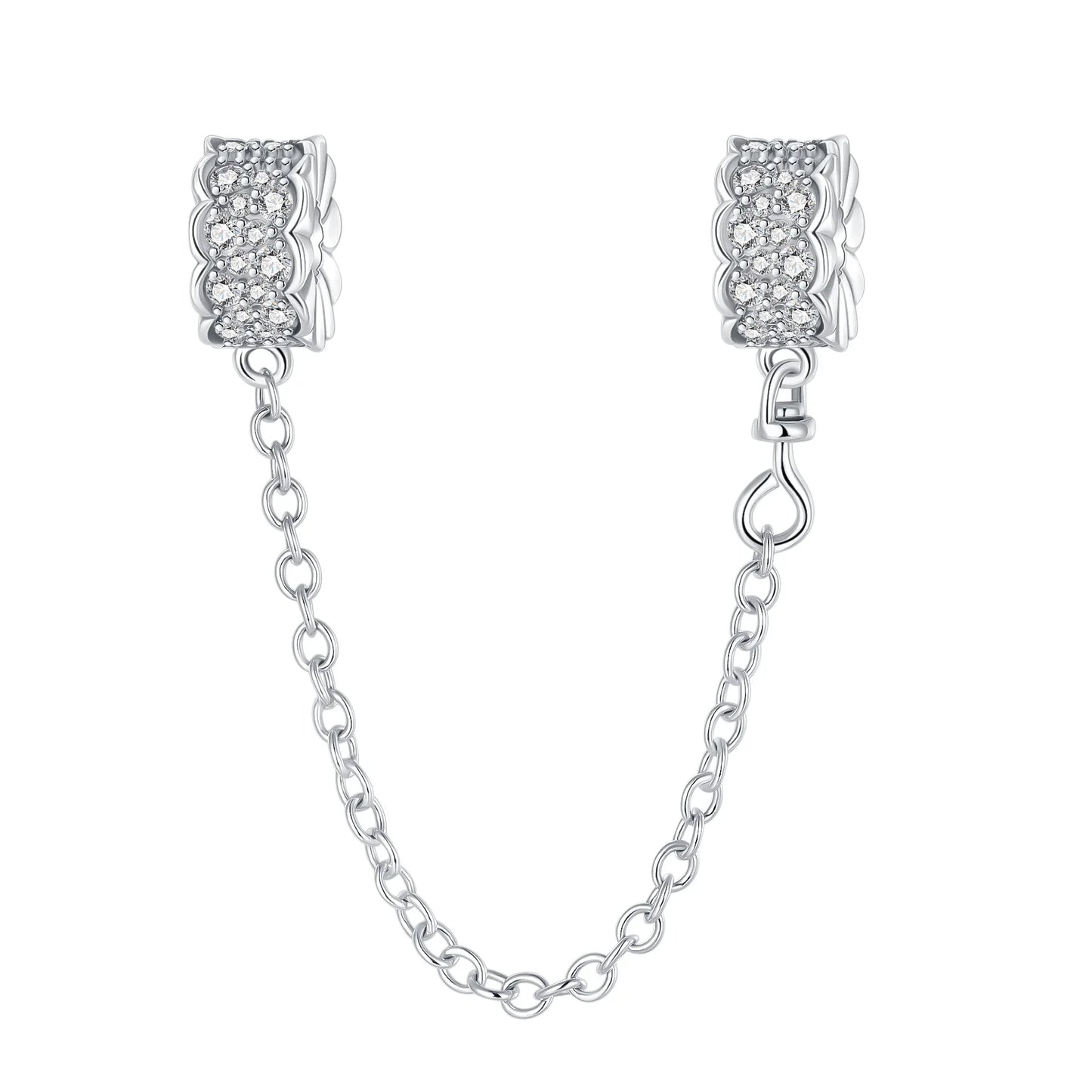 925 Sterling Silver Clover Daisy Star Moon Pavé Safety Chain Bow Necklace and Bracelet Set Luxury Fine Jewelry for Women