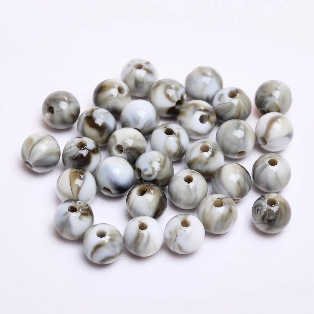 Fashion Round Resin Beads 8mm Imitation Jade for Jewelry Making 50 Pcs