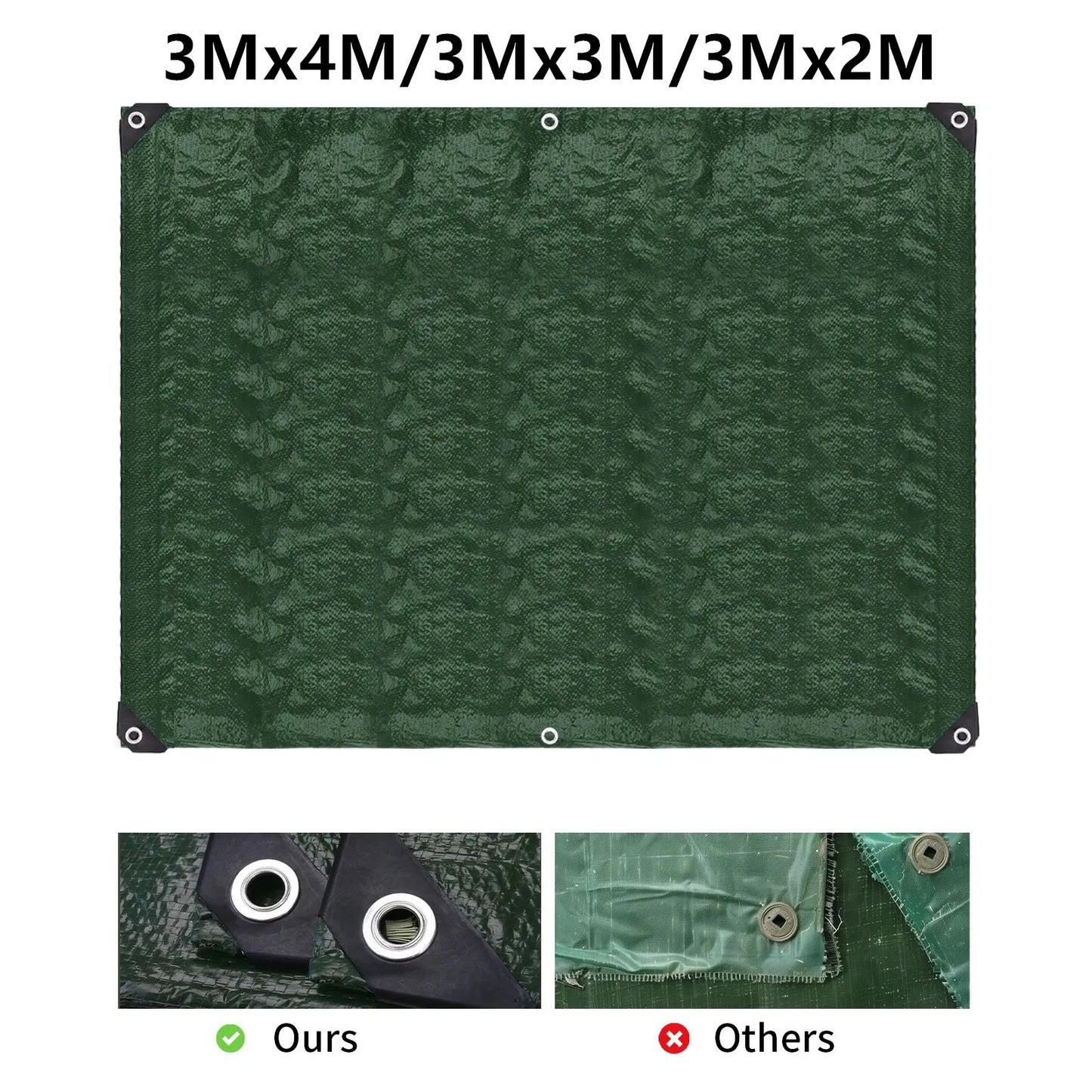 Heavy Duty Waterproof Large Tarpaulin Tarp 5x4m Multipurpose Outdoor Garden Backyard Canopy Rain Cover