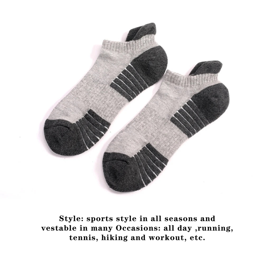6 Pairs Unisex Cushioned Terry Crew Socks Anti Slip