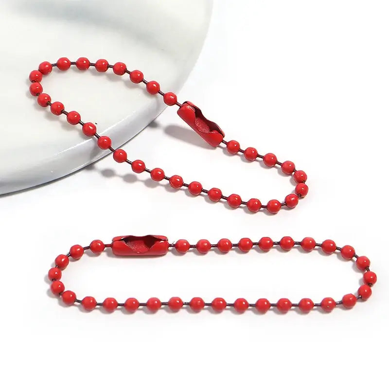 100Pcs Lot 10Cm Iron Colorful Ball Bead Chain for DIY Jewelry Making red
