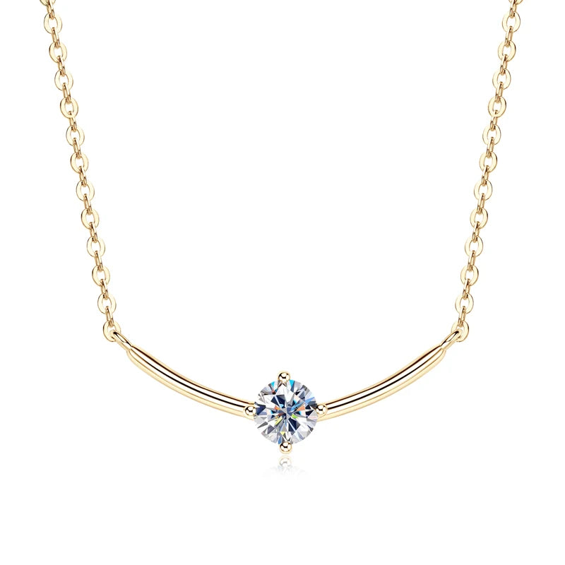 Lnngy Minimalist 925 Sterling Silver Moissanite Choker Necklace for Women