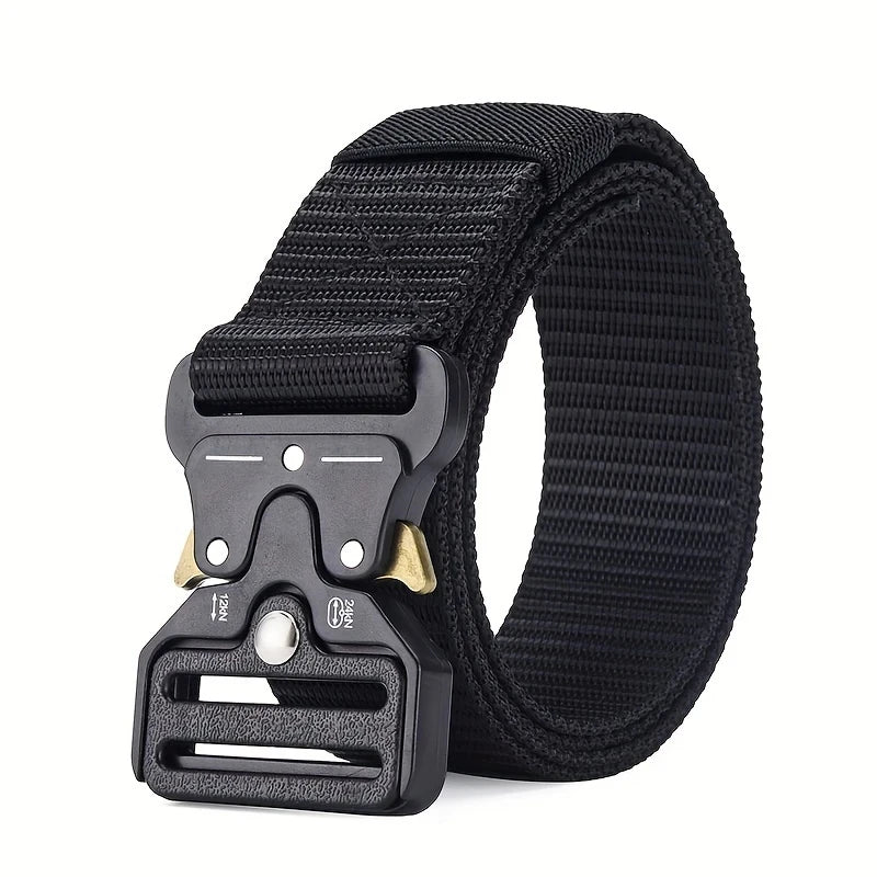 Men's Belt Outdoor Multi Function High Quality Canvas Belt StyleA-Black 120cm