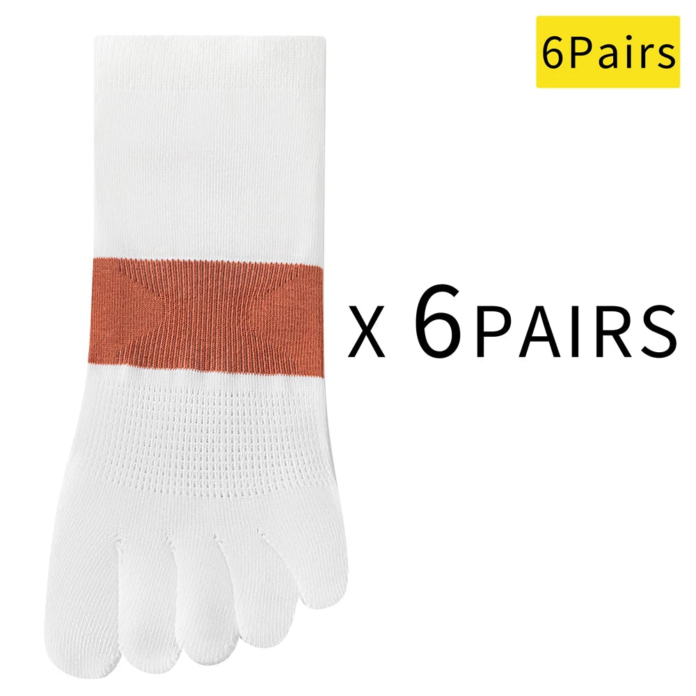 6 Pairs Women's Split Toe Yoga Socks Breathable Grip