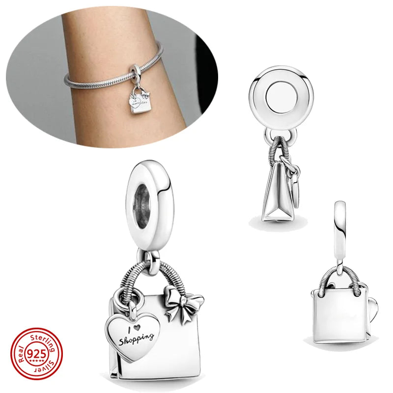 925 Sterling Silver Travel-Themed Charm Beads for Bracelets Y725