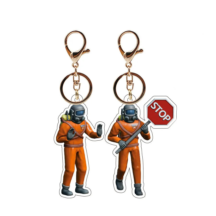 Lethal Company 2025 Cartoon Figure Keychain for Men Fans Gift Cosplay Bag Accessory