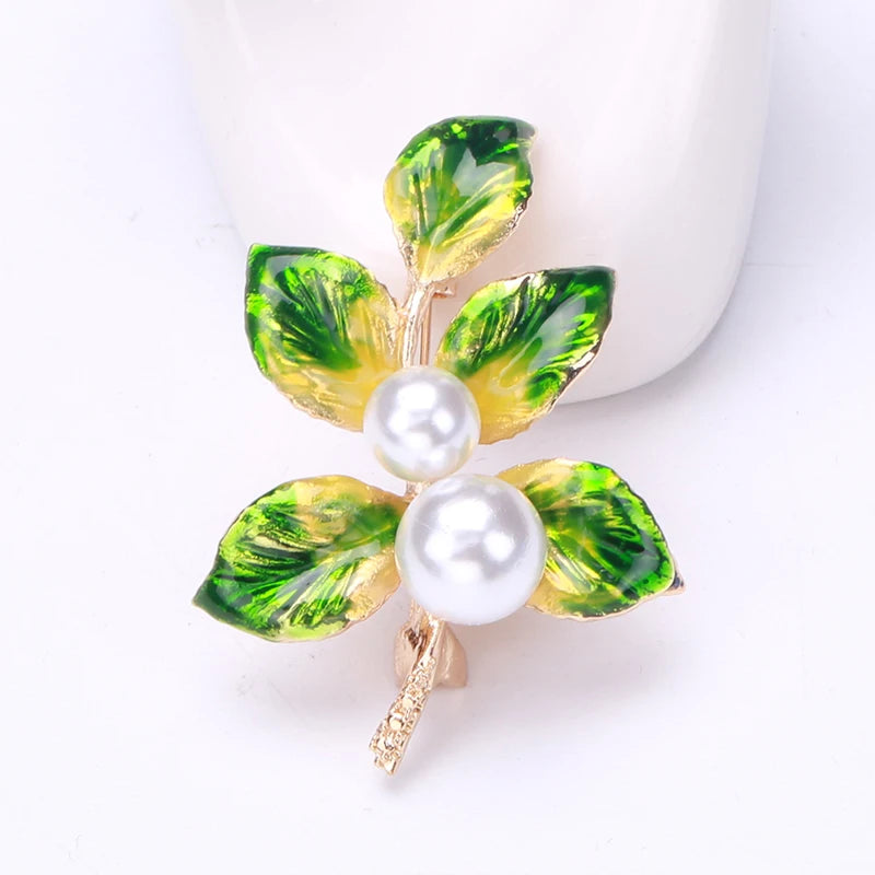 Elegant Enamel Floral Brooch Pins for Women and Unisex Party Office Accessories