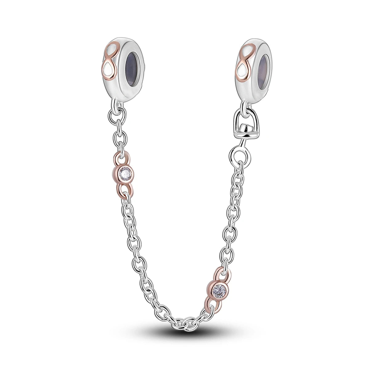 Moonlit Charm Clip 925 Silver Safety Chain Clasp for DIY Bracelets Jewelry for Women and Girls KTC400