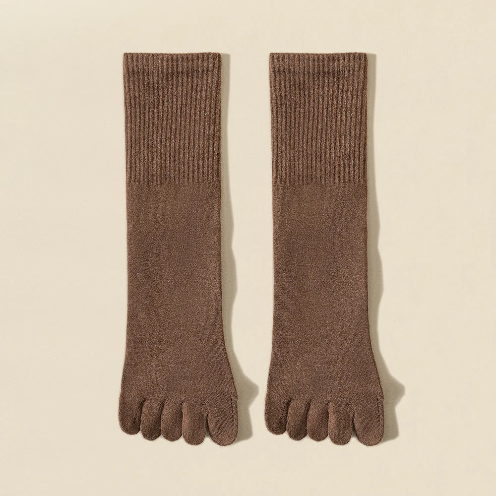 Mens Wool Five Finger Toe Socks Breathable Business