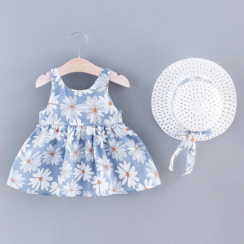 Girls 0-3 Years Old Summer Floral Print Princess Dress