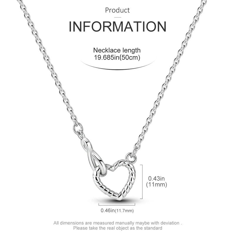 925 Sterling Silver Heart Chain Necklace for Women with Luxury Dog Paw Design Jewelry Gift KTN005