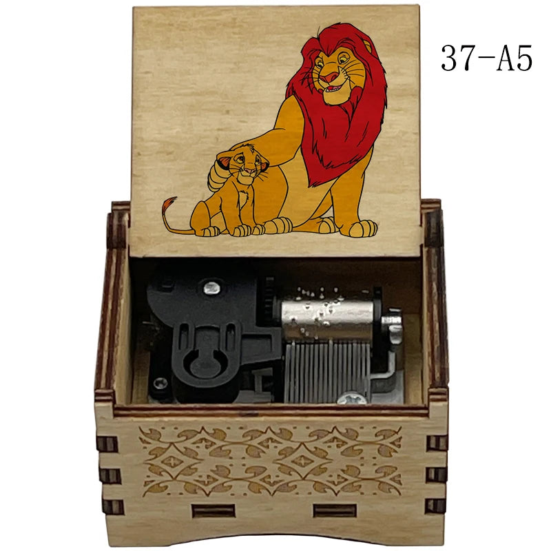 Lion King Wooden Music Box with Can You Feel the Love Tonight Melody for Kids Birthday Party Gift