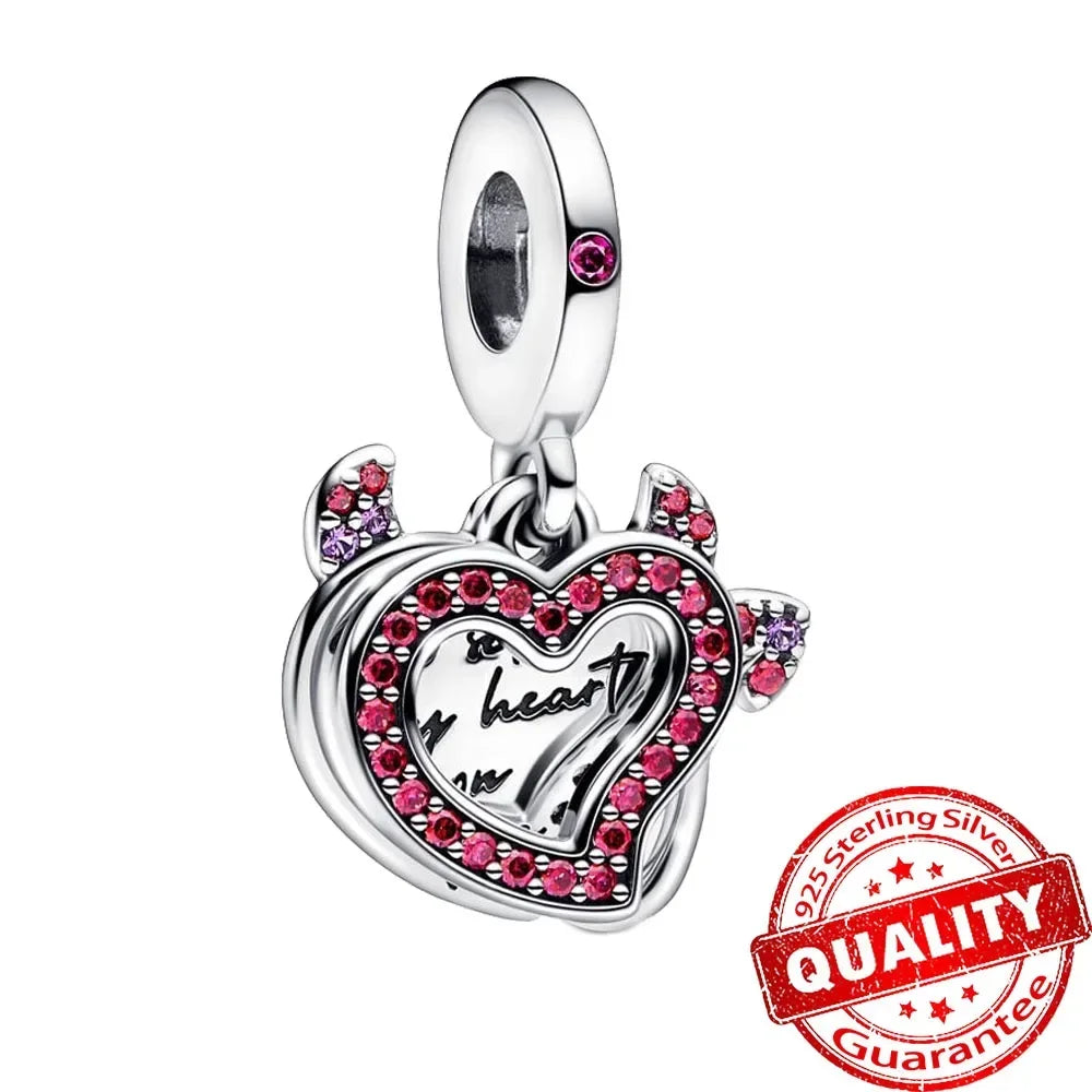 925 Sterling Silver Halloween Charms Pumpkin Ghost Witch Hat Pendant Beads for DIY Bracelet Necklace