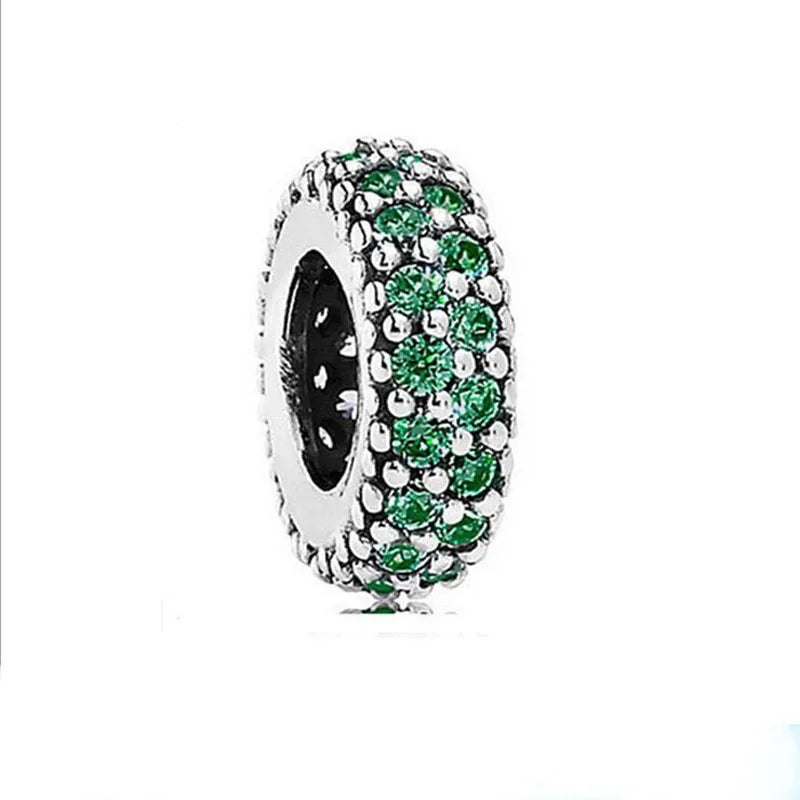 925 Sterling Silver Green Clover Pendant for European Bracelet Charms Women Jewelry B498-lv