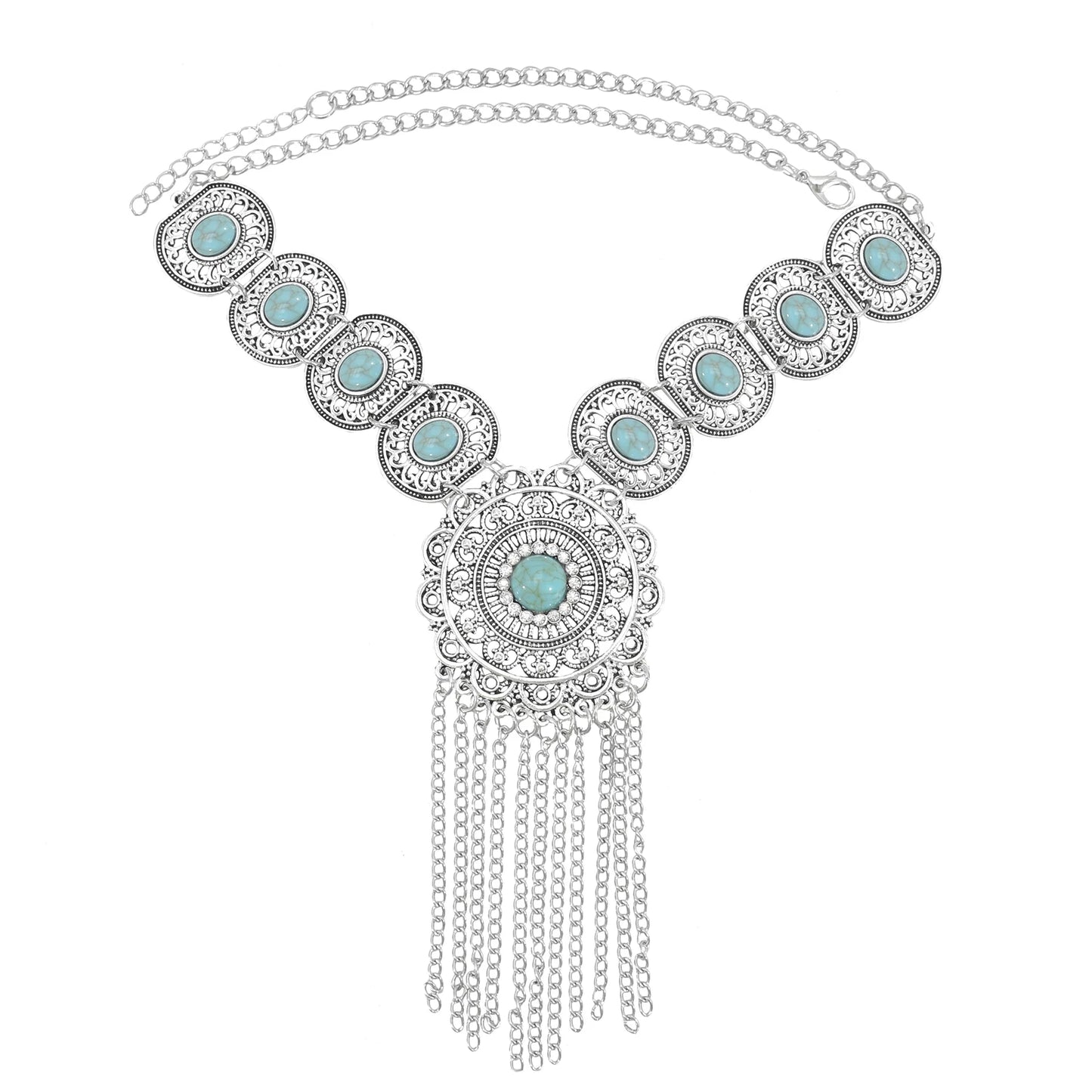Indian Vintage Coin Tassel Choker Necklace for Women Ethnic Boho Jewelry Gift