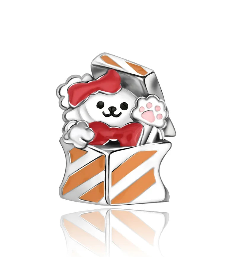 Original 925 Sterling Silver Christmas Charms Santa Claus Reindeer Earrings Beads for Necklace and Bracelet DIY Fine Jewelry Gifts